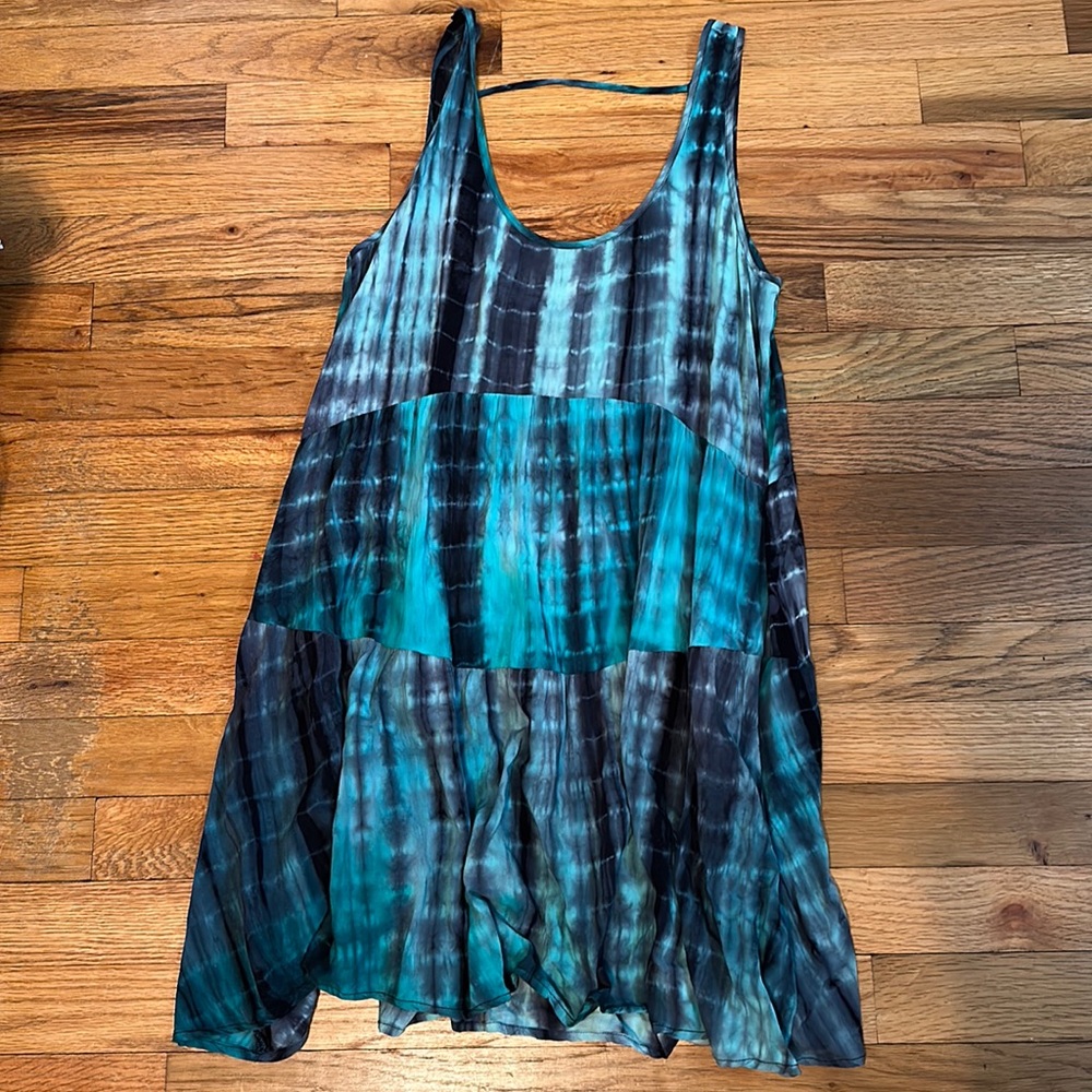 Aqua tie dye dress